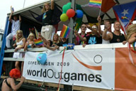 World OutGames 2009 Open in Copenhagen: thousands cheer at opening of week-long ‘gay olympics’ in Denmark’s capital.