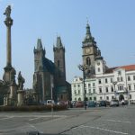 Jicin town square with church and city hall and religious