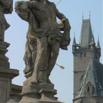 Detail of religious monument in Old own square; this statue