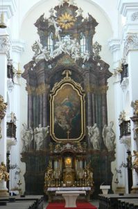 High Baroque altar in the church.