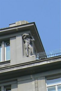 Nude decoration on an art deco building.