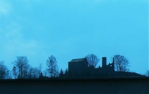 Silhouette view of Castle Potstein.