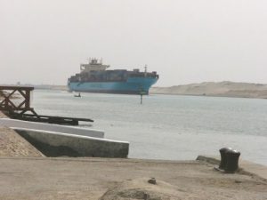 The Suez Canal was opened in 1869; it allows water