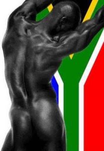 Nude with national flag-art photo In 1994 the first democratic election