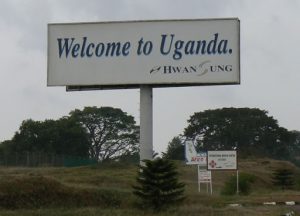 Entering Kampala from the airport at Entebbe.