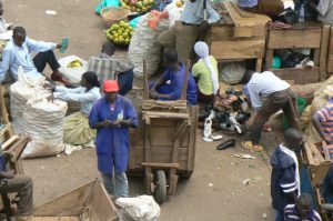 Goods haulers at the market