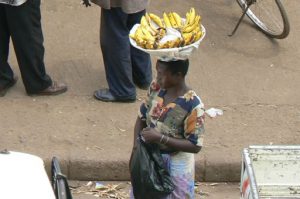 Banana vendor at the market