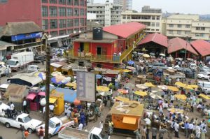 The central market square is very busy from 5 AM