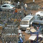 New bikes for sale at the market, Uganda is a bicycle