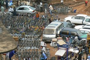 New bikes for sale at the market, Uganda is a bicycle