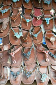 Sandals for sale at the market