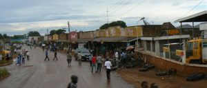 Masindi; one of the few paved streets