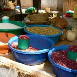 Mesindi (or Masindi) market - beans, corn and rice for