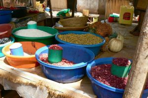 Mesindi (or Masindi) market - beans, corn and rice for