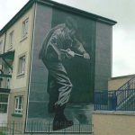 Derry wall mural of 'Operation Motorman' beginning of British internment