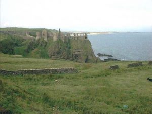 North coast ancient Dunseverick Castle ruin