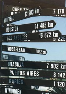 Johannesburg kilometer sign