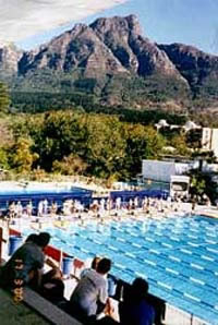 Swimming pool and mountains