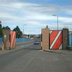 West Belfast Protestant-Catholic division gate called a 'peace wall'