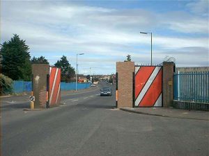 West Belfast Protestant-Catholic division gate called a 'peace wall'