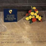 Shakespeare's grave stone in Trinity Church