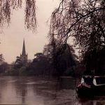 Trinity Church on River Avon in winter 2