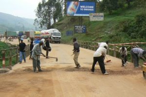 Road repairs at the border