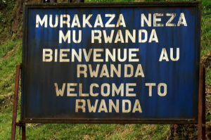 Welcome sign at the border.