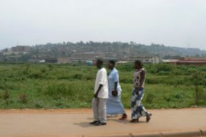 Bible in hand, congregants walk to church.