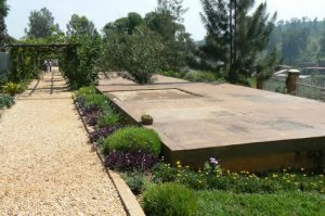 Genocide Memorial in Kigali - cement coverings over mass graves