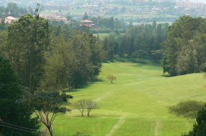 Rare upscale mansions surround a fine golf course in Kigali.