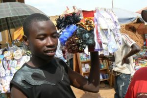 Selling hair bands in Kigali