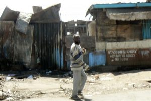 Burned out shops and houses. No mercy was shown by