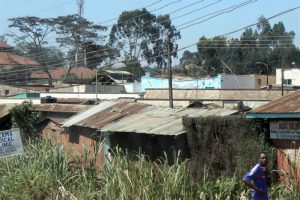 The slum shacks seem to spread out for miles.