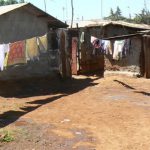 Laundry, shanties and dirt.