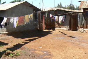 Laundry, shanties and dirt.