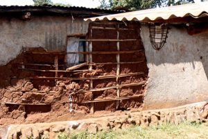 What appears as masonry walls are really sticks and mud