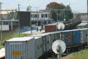 Central Lusaka train station. Strangely, the train