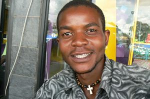 Lunch in central Lusaka - waiter.