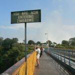 The border line is on the bridge.  Zimbabwe's first town