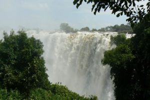 The falls are formed as the full width of the