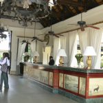 Reception desk at the Royal Livingstone Resort.