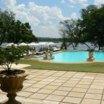 Swimming pool at the Royal Livingstone Resort.
