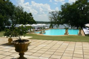 Swimming pool at the Royal Livingstone Resort.