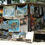 Souvenir shops near the Falls entrance.