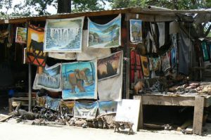 Souvenir shops near the Falls entrance.