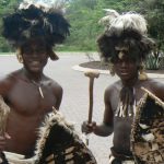 Welcoming dancers at Zambezi
