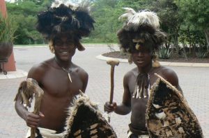 Welcoming dancers at Zambezi