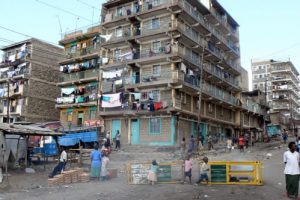 Overturned phone booths to block pickup trucks of marauding gangs from