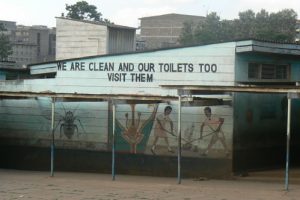 Signs encourage children to have good hygiene at the Methare